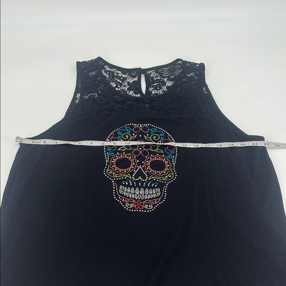 Disney Epcot World Showcase Mexican Pavilion Embellished Calavera Skull Tank Top - Picture 10 of 12